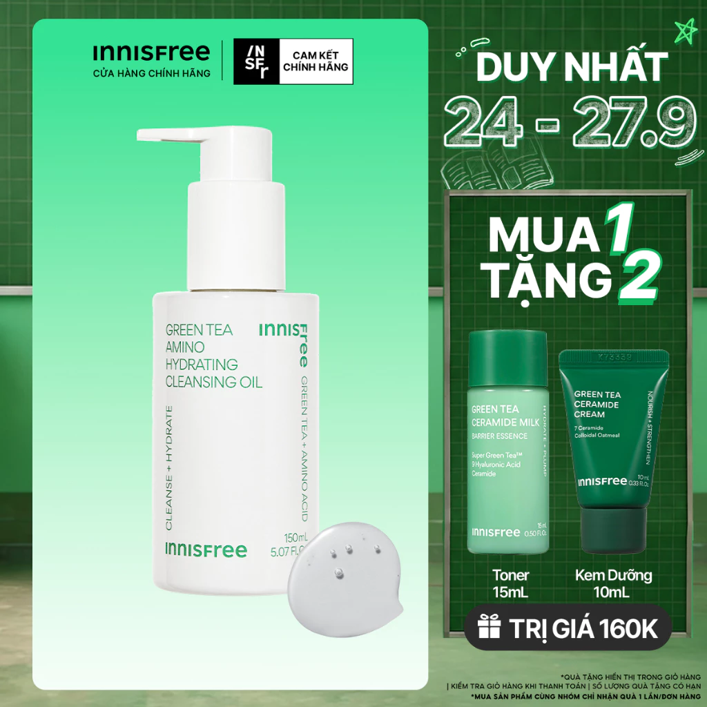Dầu tẩy trang innisfree Green Tea Amino Cleansing Oil 150ml