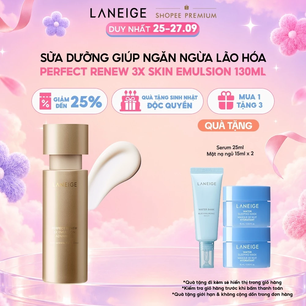 [Phiên bản cải tiến] Sữa dưỡng giúp ngăn ngừa lão hóa LANEIGE Perfect Renew 3X Emulsion AD 130ml