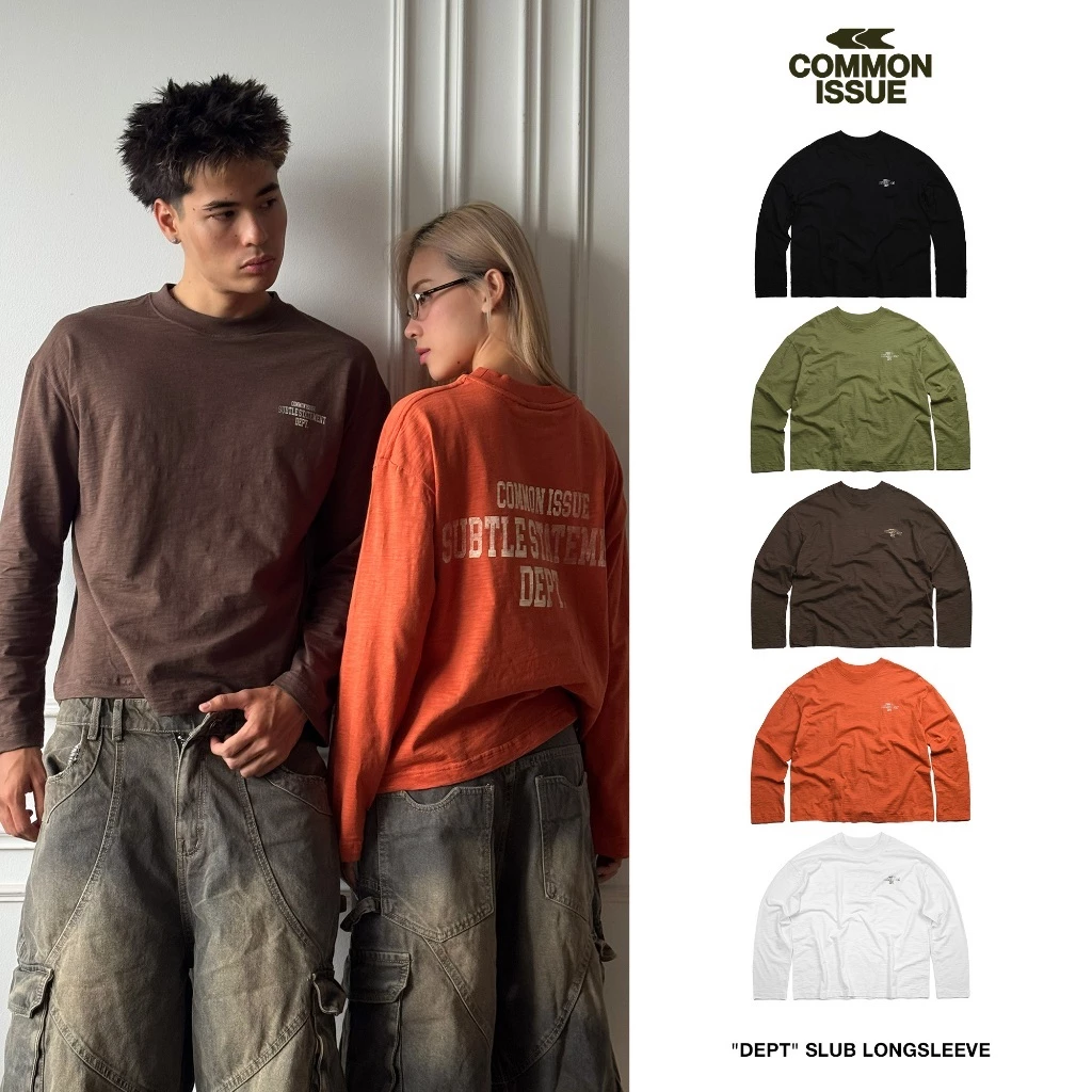 Áo Thun Tay Dài Form Boxy "DEPT” Chất Vải Slub Mỏng 220gsm Unisex Nam Nữ | Common Issue