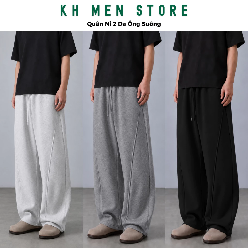 Quần Dài Nỉ 2 Da Ống Suông Nam Nữ Hách Dáng - Chất Nỉ Pants Cao Cấp Đứng Form Menswear