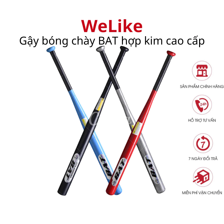 Gậy Bóng Chày BAT Hợp Kim Cao Cấp Welike, Cầm Chắc Tay, Thiết Kế Thể Thao Mạnh Mẽ, Độ Bền Cao, Nhiều Kích Thước