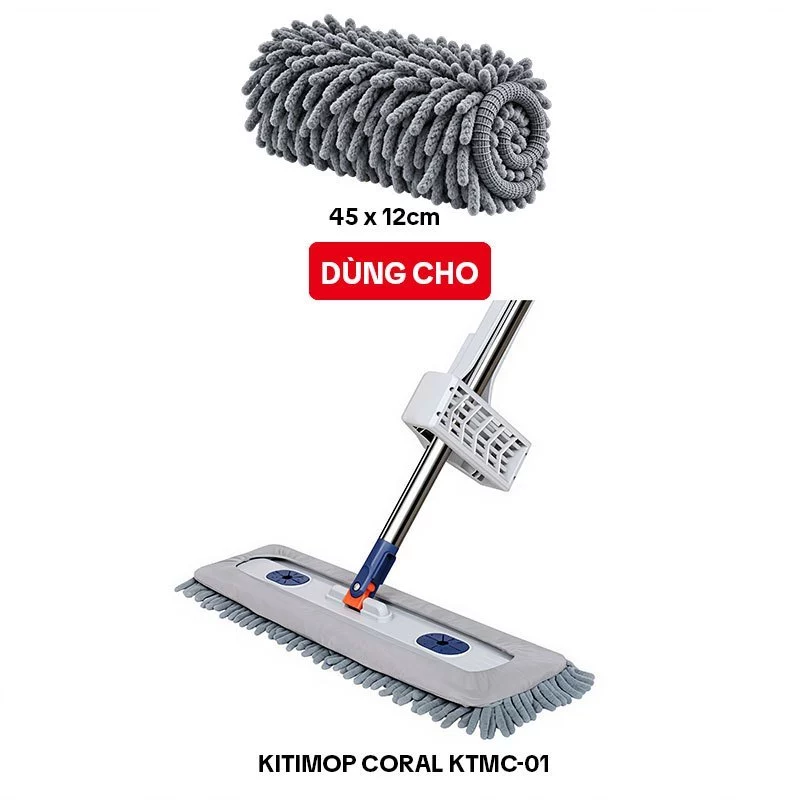 Bông Lau Nhà Thay Thế KITIMOP CORAL KTMC-01-1, Dùng Cho Cây Lau Nhà Tự Vắt KITIMOP CORAL KTMC-01