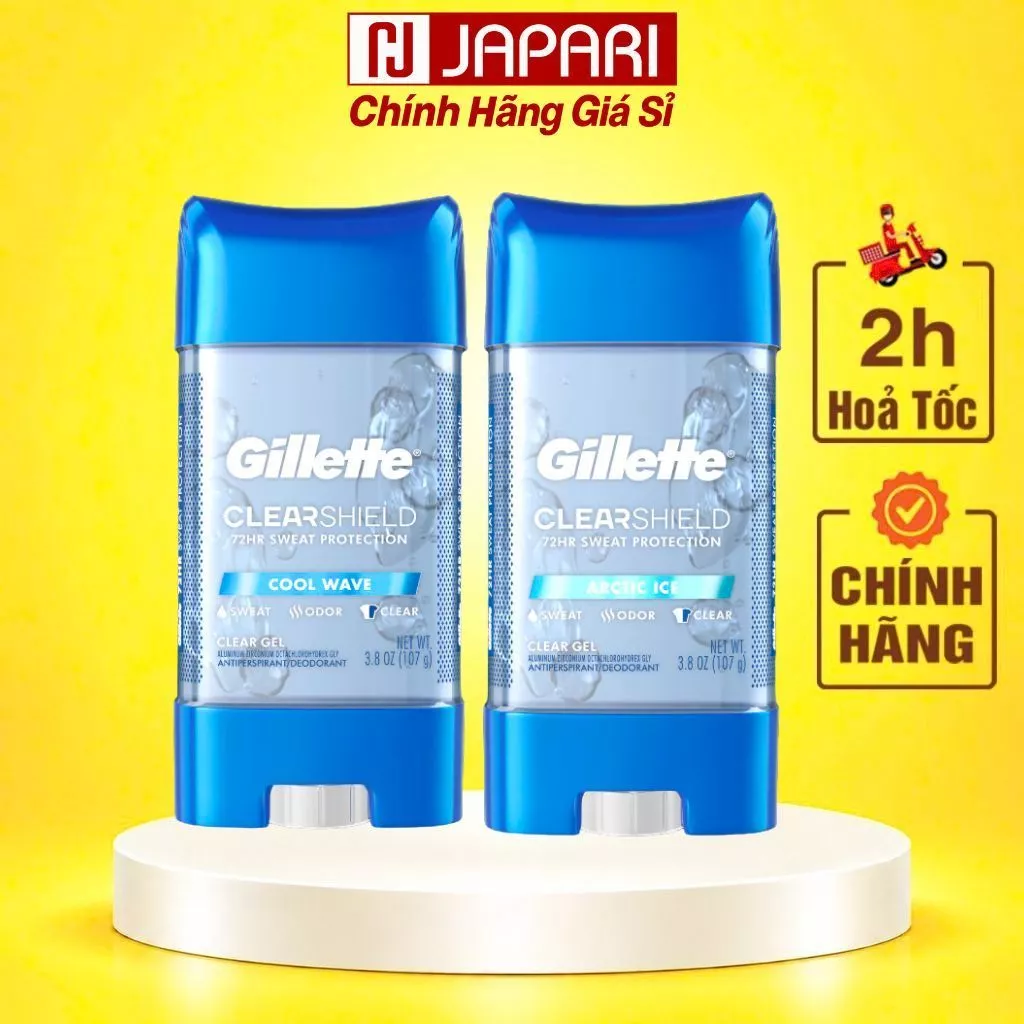 Lăn Khử Mùi Gillette CHÍNH HÃNG Của Mỹ - Lăn Nách Gillette Cool Wave, Arctic Ice Khử Mùi Cơ Thể Cho Nam Nữ, Japari