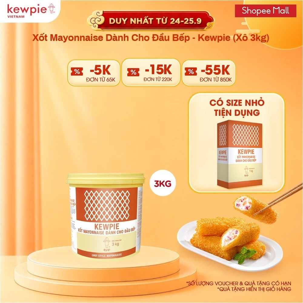 [LIVE STREAM] Xốt Mayonnaise Dành Cho Đầu Bếp - Kewpie (Xô 3kg)