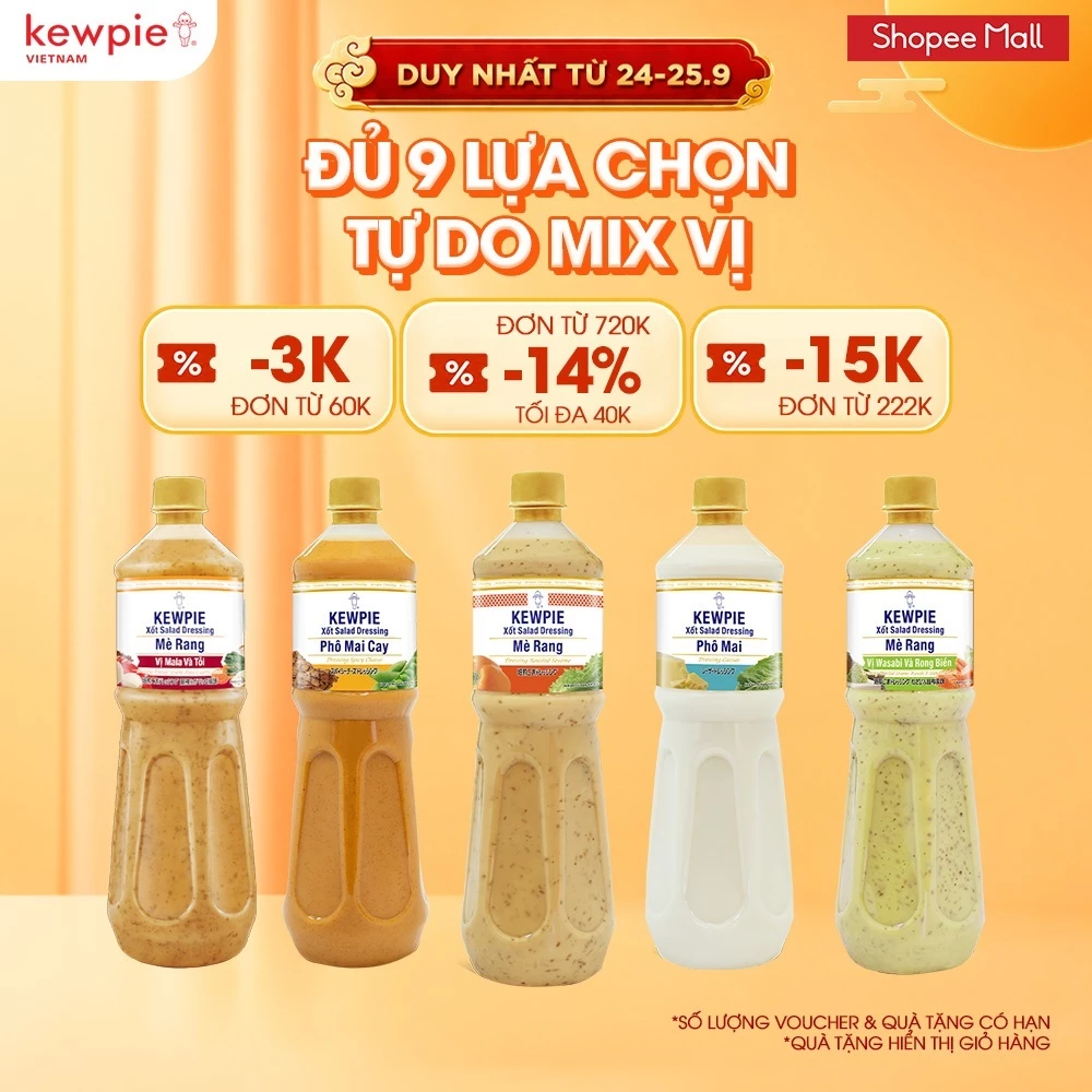 [9 loại] Nước Xốt Salad Dressing Kewpie các loại 1L