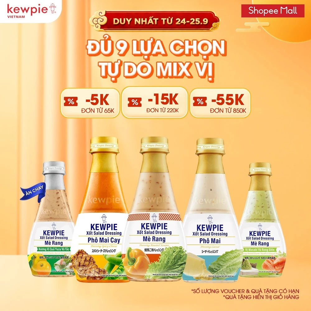 [9 loại] Nước Xốt Salad Dressing Kewpie các loại 210ml