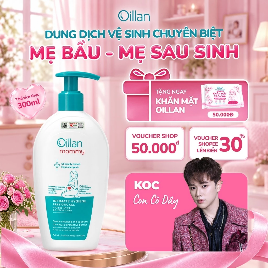 Dung Dịch Vệ Sinh Chuyên Biệt Cho Mẹ Bầu & Sau Sinh OILLAN MOMMY 300ml - Kiểm Nghiệm Khắt Khe Từ Châu Âu