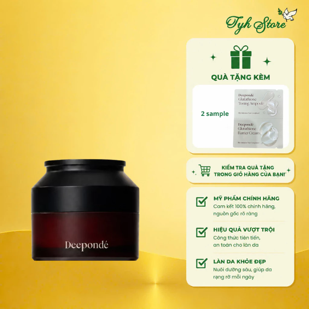 Kem Dưỡng Dưỡng Trắng Phục Hồi Trẻ Hóa Và Thu Nhỏ Lỗ Chân Lông Deepondé Glutathione Barrier Cream 50ml