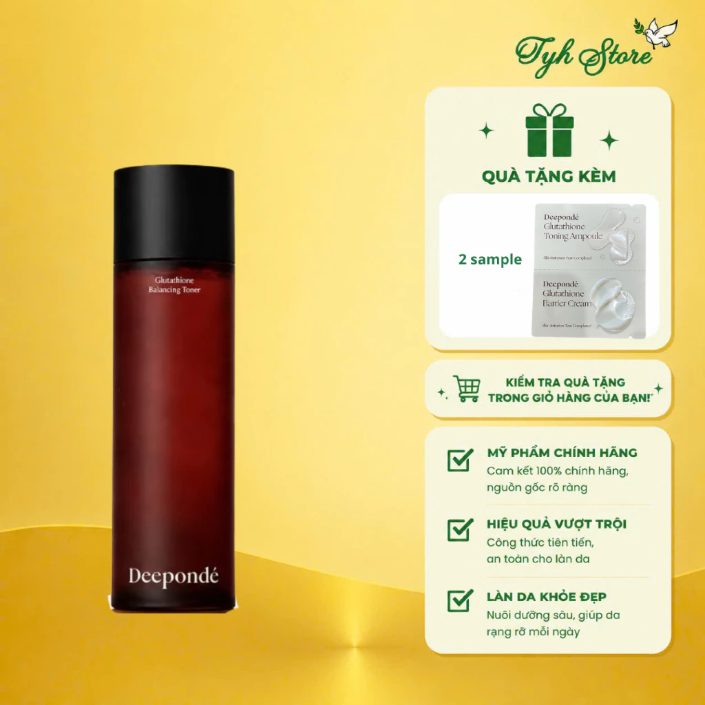 Nước Thần Dưỡng Trắng Phục Hồi Trẻ Hóa Và Thu Nhỏ Lỗ Chân Lông Deepondé Glutathione Balancing Toner 150ml