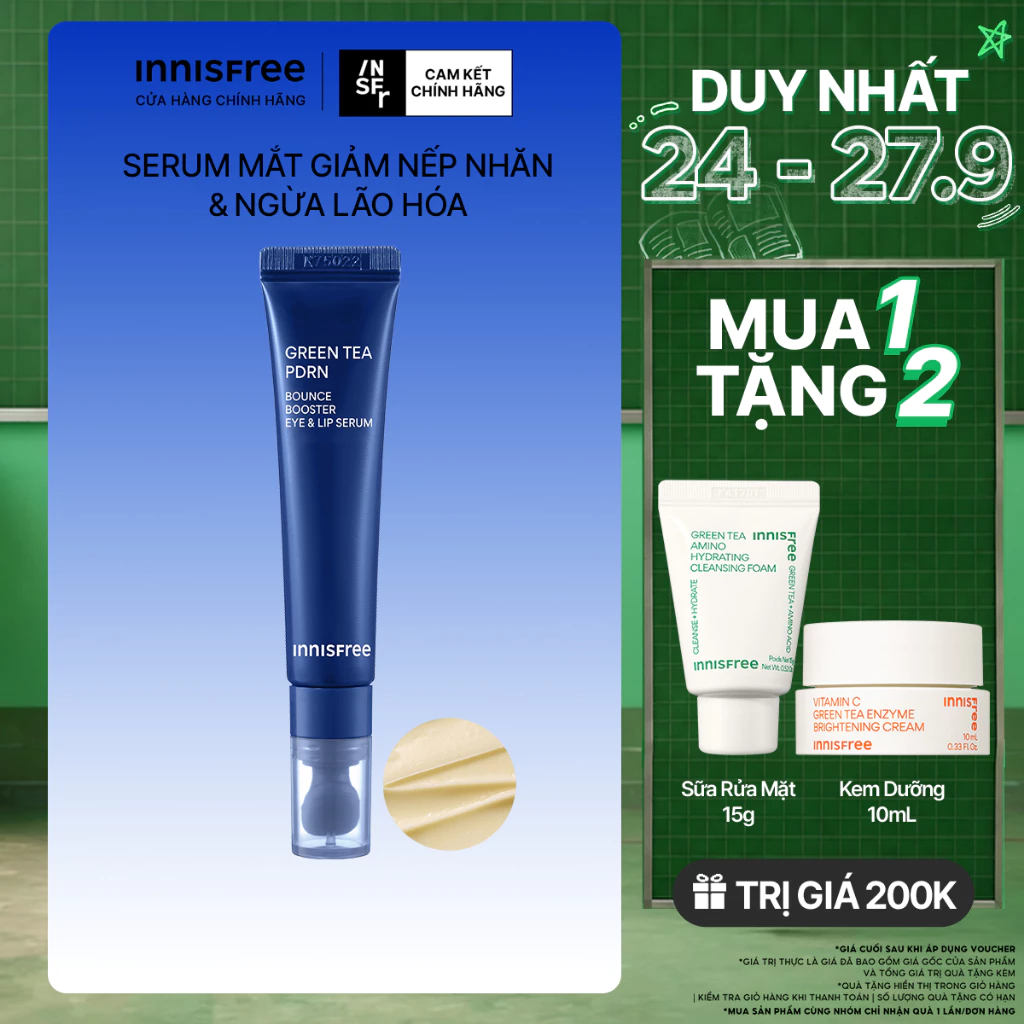 Serum Mắt Giảm Nếp Nhăn & Ngừa Lão Hóa INNISFREE GREEN TEA PDRN EYES SERUM