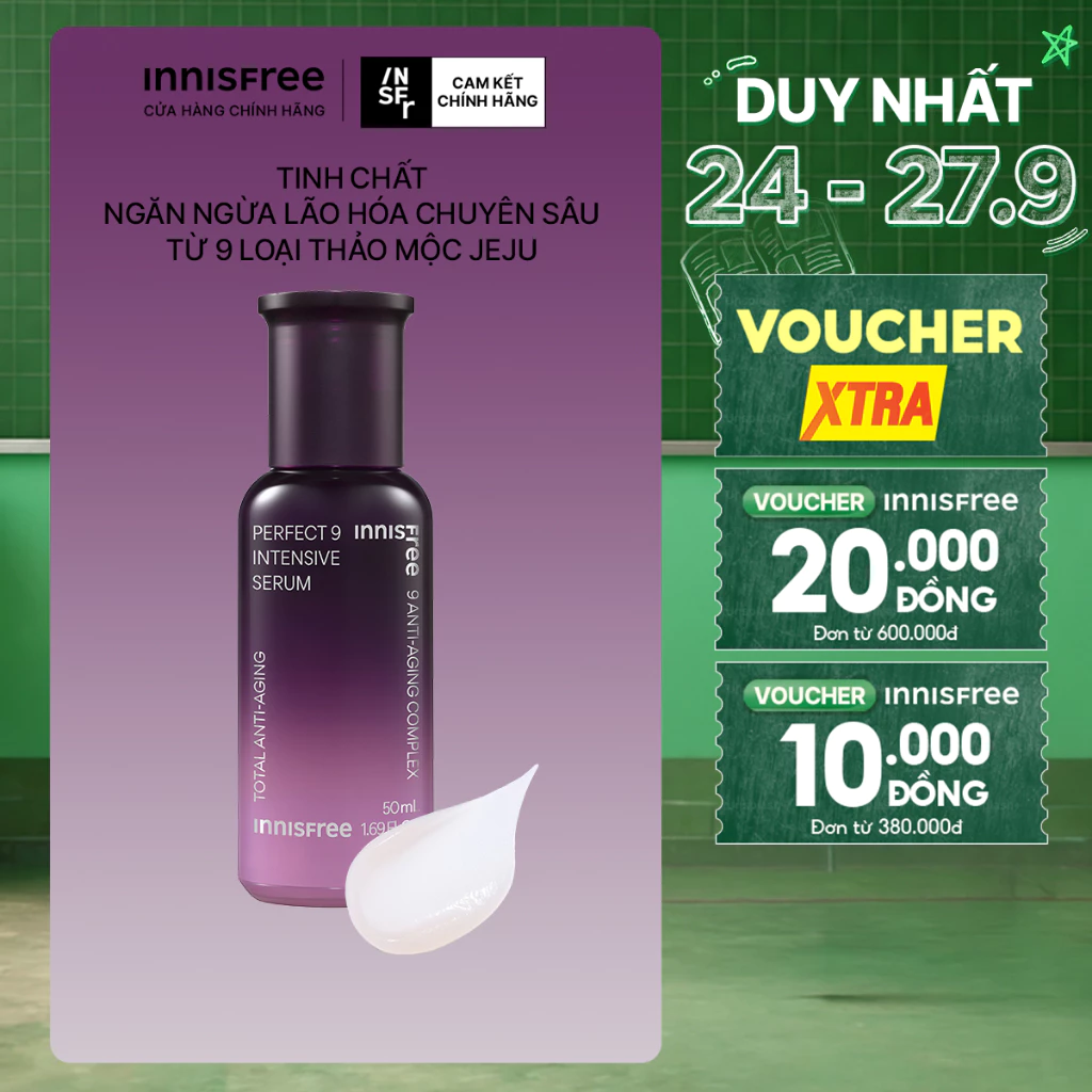 Tinh chất ngăn ngừa lão hóa chuyên sâu INNISFREE Perfect 9 Intensive Serum 50 mL