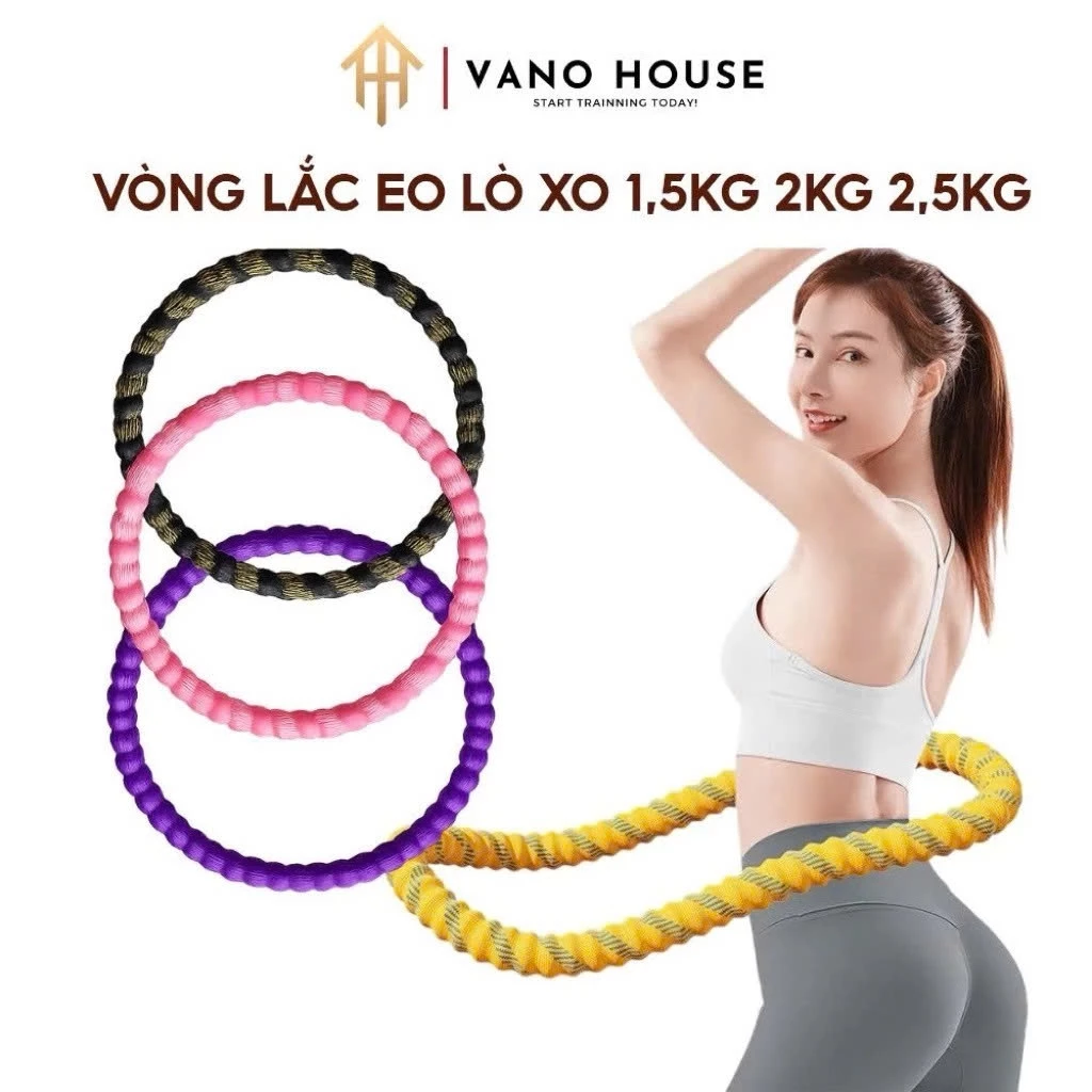 [XẢ HÀNG] Vòng Lắc Eo Lò Xo Bọc Vải Dệt Kim Mềm Tập Thể Dục, Tập Yoga Tại Nhà Chất Liệu Thép Bọc Vải Cao Cấp