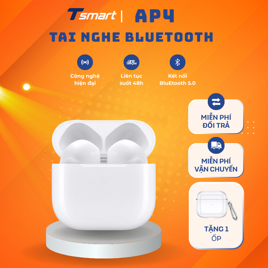 Tai Nghe Bluetooth AP 4 Bản Cao Cấp Full Chức Năng Bass Căng, Cảm Ứng, Định…