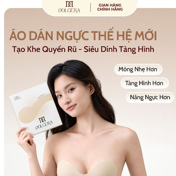 DOLCERA Áo Dán Ngực Tạo Khe Cài Trước Nâng Ngực Không Lộ Viền