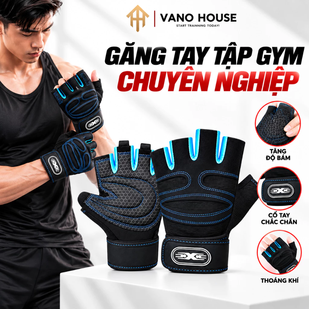 Găng Tay Tập Gym Xport Có Cuốn Cố Tay Chống Trượt Phù Hợp Cho Cả Cho Nam Và Nữ