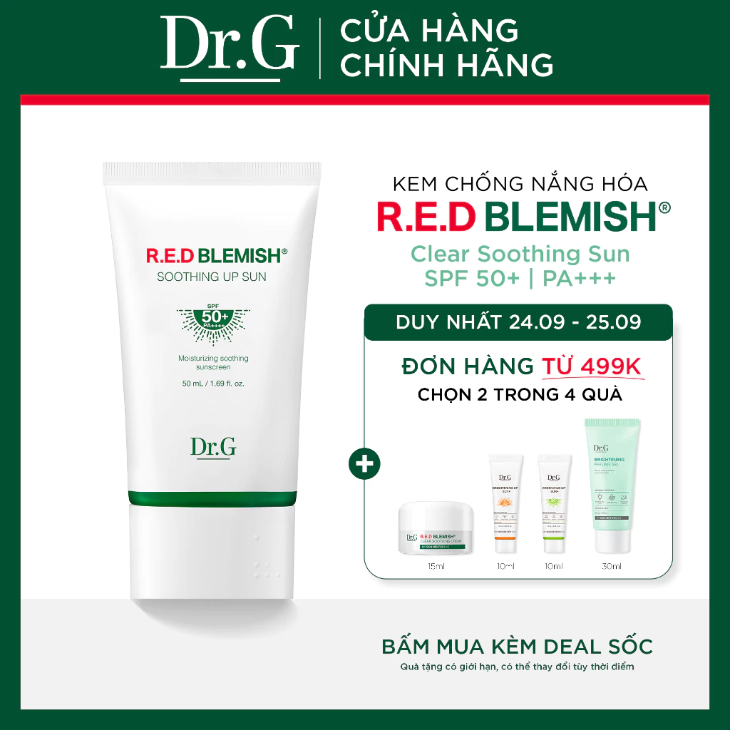 Kem chống nắng hóa học Dr.G R.E.D Blemish DrG 50ml