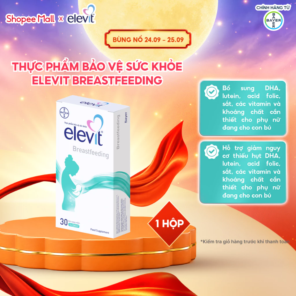 Elevit Breastfeeding Vitamin bổ sung cho phụ nữ sau sinh và cho con bú có DHA, Omega3, Canxi và Các khoáng chất khác