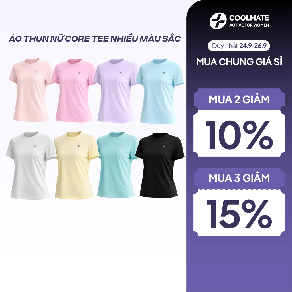 [MUA 2 GIẢM 10%] Áo chạy bộ nữ Core Tee thoáng khí - Coolmate Active For Women