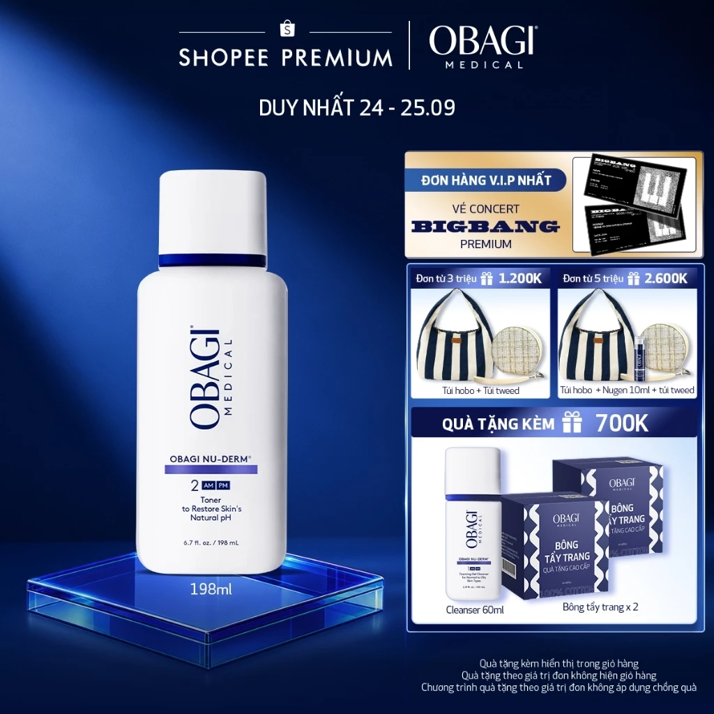 [Voucher SVIP 18%] Dung dịch cân bằng da Obagi Nu-Derm Toner 198ml