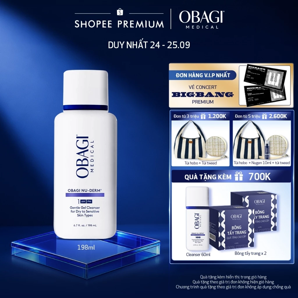 [Voucher SVIP 18%] Sữa Rửa Mặt Dịu Nhẹ Obagi Nu-Derm Gentle Cleanser (200ml)