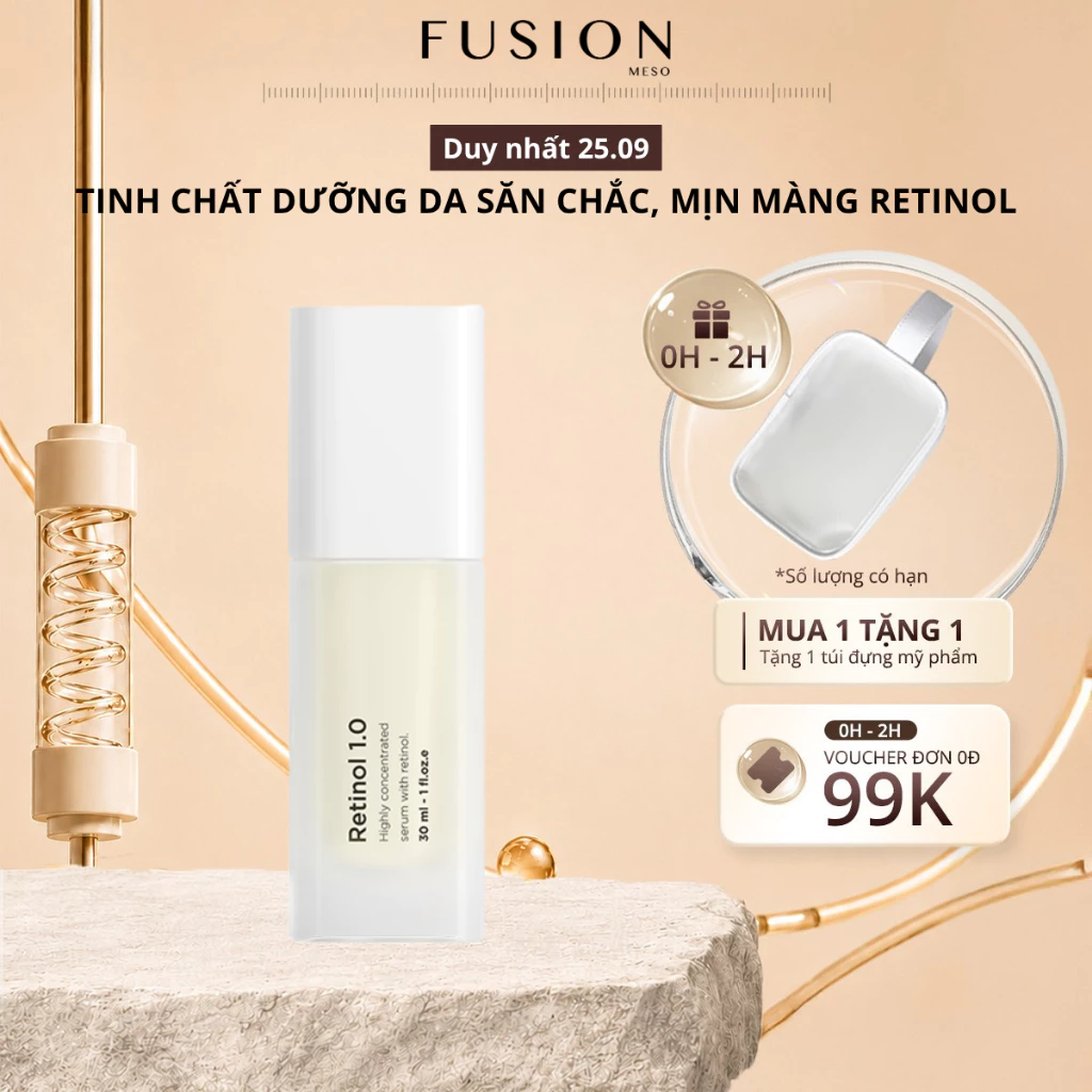 Fusion Retinol 0.3% (New version) Tinh chất Retinol Dưỡng Da Săn Chắc, Mịn Màng 30ml