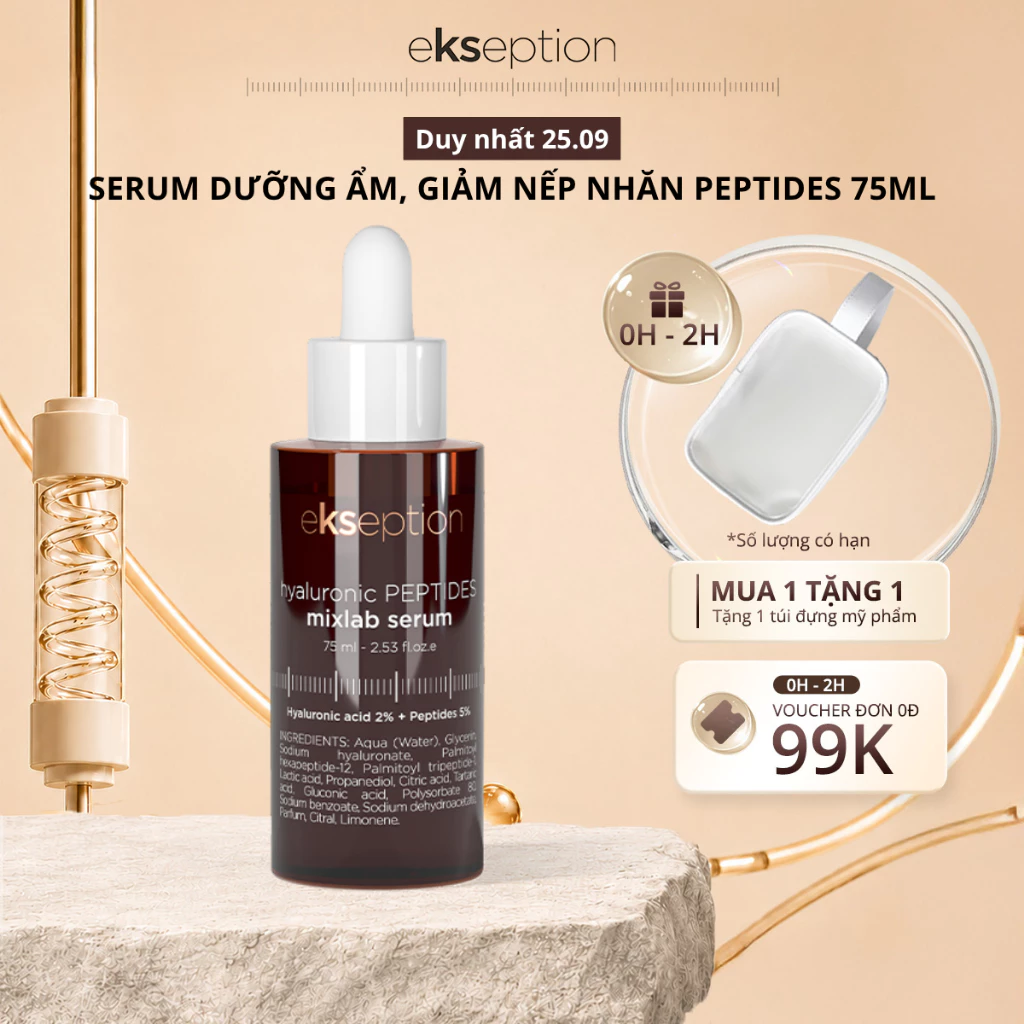 Serum Dưỡng Ẩm Và Giảm Nếp Nhăn Ekseption Hyaluronic Peptides Mixlab Serum 75ml