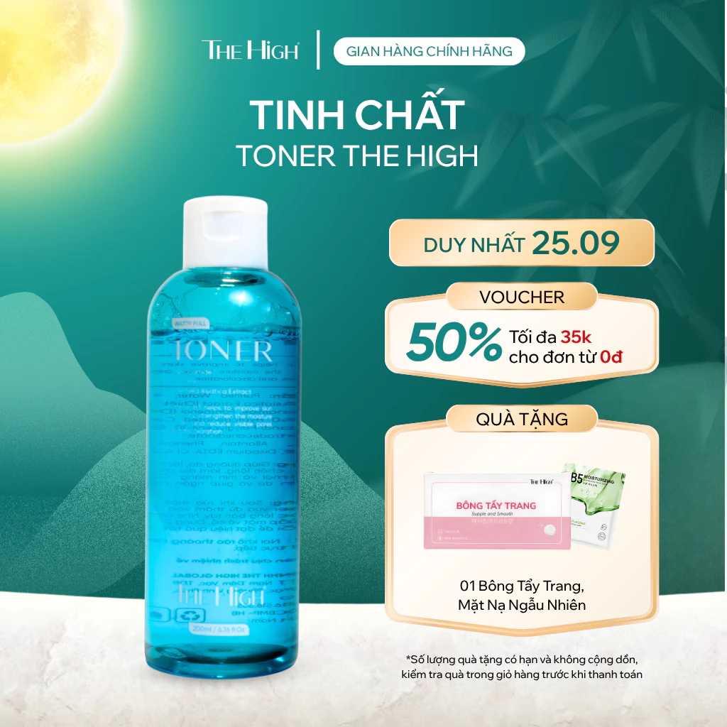 [MUA LÀ CÓ QUÀ] Toner Rau Má Hỗ Trợ Cấp Ẩm, Làm Dịu Và Cân Bằng Da The High 200ml