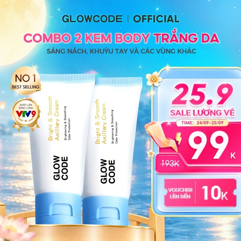 [MUA 2 GIẢM 40%] Combo 2 Kem Body Trắng Da Glowcode Dưỡng Trắng Nách Giảm Thâm Nách Khuỷu Tay Đầu Gối Dưỡng Ẩm