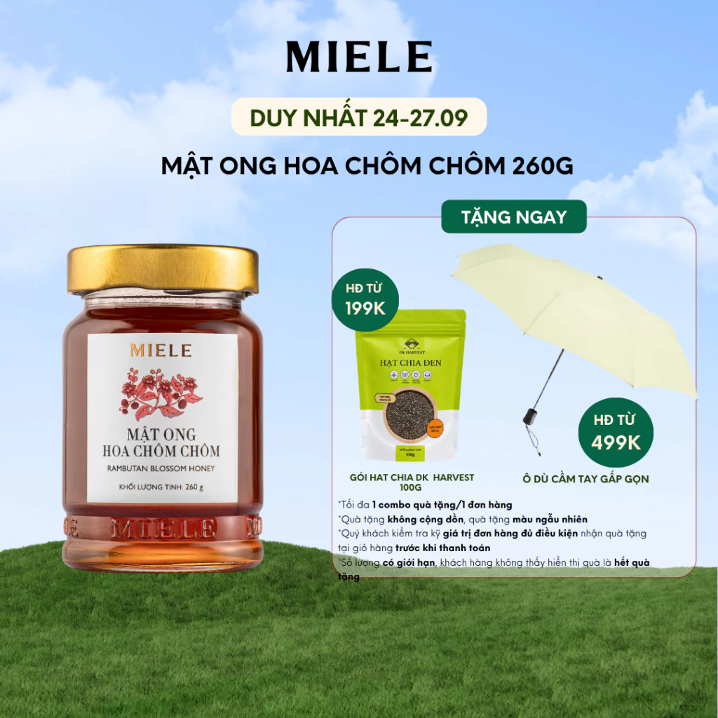 Mật Ong Hoa Chôm Chôm Miele 260G