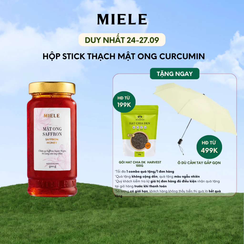 Mật Ong Nhụy Hoa Nghệ Tây Saffron Sữa Chúa Miele, Hỗ Trợ Ngủ Ngon Da Đẹp, Đạt Chuẩn HACCP