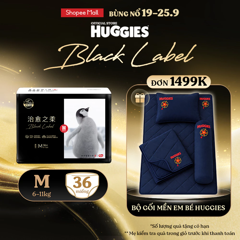 Tã dán/quần Huggies Black Label size M36/L32/XL28/XXL24