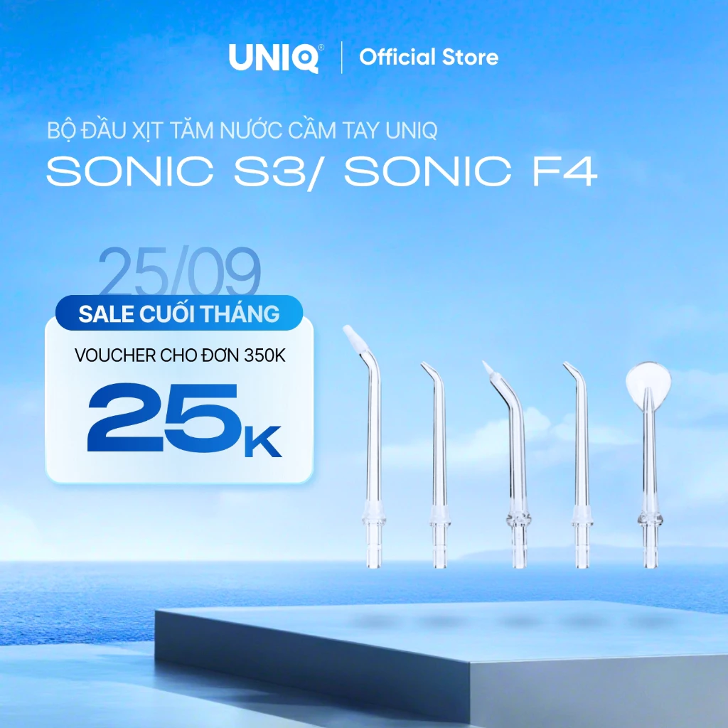 Đầu xịt cạo lưỡi bàn chải đánh răng rửa mũi máy tăm nước cầm tay mini UNIQ SONIC S3, UNIQ SONIC F4