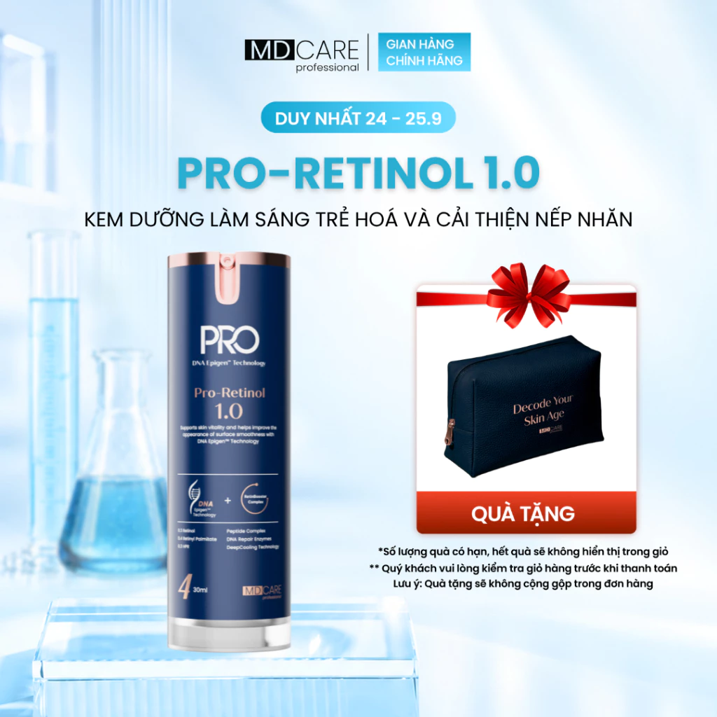 Kem Dưỡng Làm Sáng MD CARE PRO-RETINOL 1.0 30ml Trẻ Hoá Và Cải Thiện Nếp Nhăn