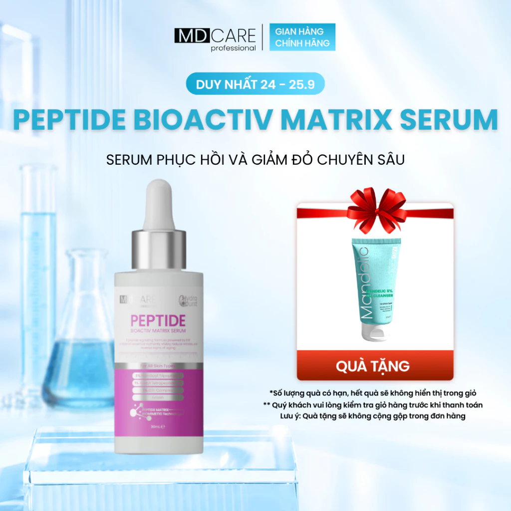 [CHÍNH HÃNG] Serum Peptide Phục Hồi Đa Tầng Và Giảm Đỏ MD CARE Peptide Bioactiv Matrix 30ml