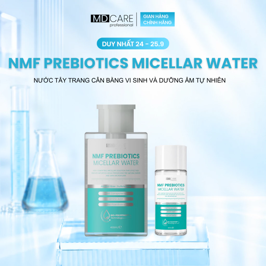 [CHÍNH HÃNG] Nước Tẩy Trang Cân Bằng Lợi Khuẩn, Phục Hồi Hàng Rào Bảo Vệ Da NMF MD CARE Prebiotics Micellar Water