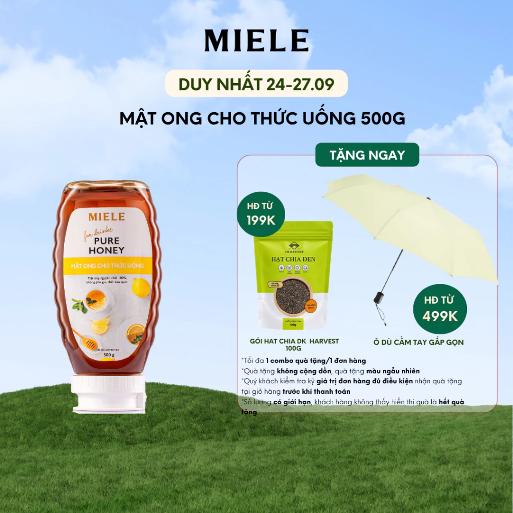 Mật Ong Chai Tiện Dụng Miele (Cho Món Nước) 500g