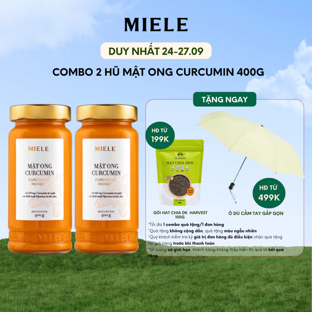 Combo 2 Hũ Mật Ong Curcumin Miele 400g