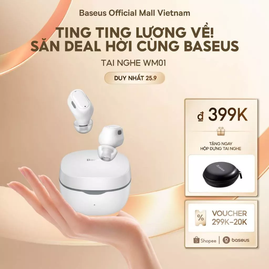 Tai Nghe Baseus Wm01 Tws Bluetooth 5.3 Không Dây Chống Thấm Nước Chống Ồn Và Phụ Kiện