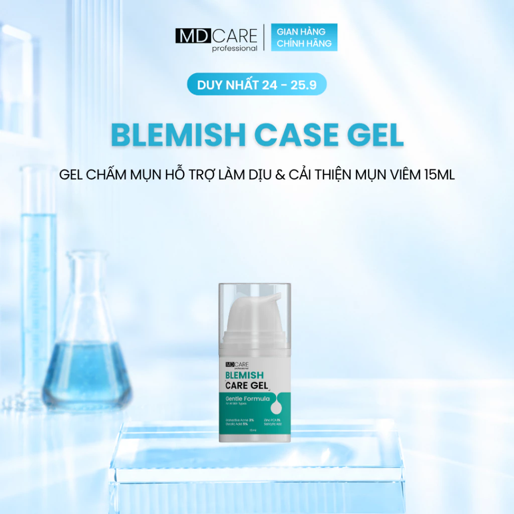[CHÍNH HÃNG] Gel Chấm Mụn Hỗ Trợ Làm Dịu Và Cải Thiện Mụn Viêm MD CARE Blemish Care Gel 15ml