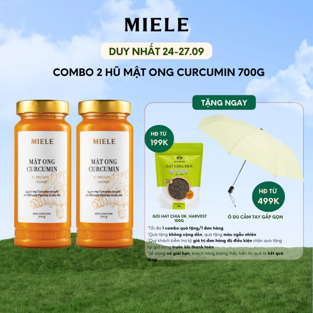 Combo 2 Hũ Mật Ong Curcumin Miele 700g