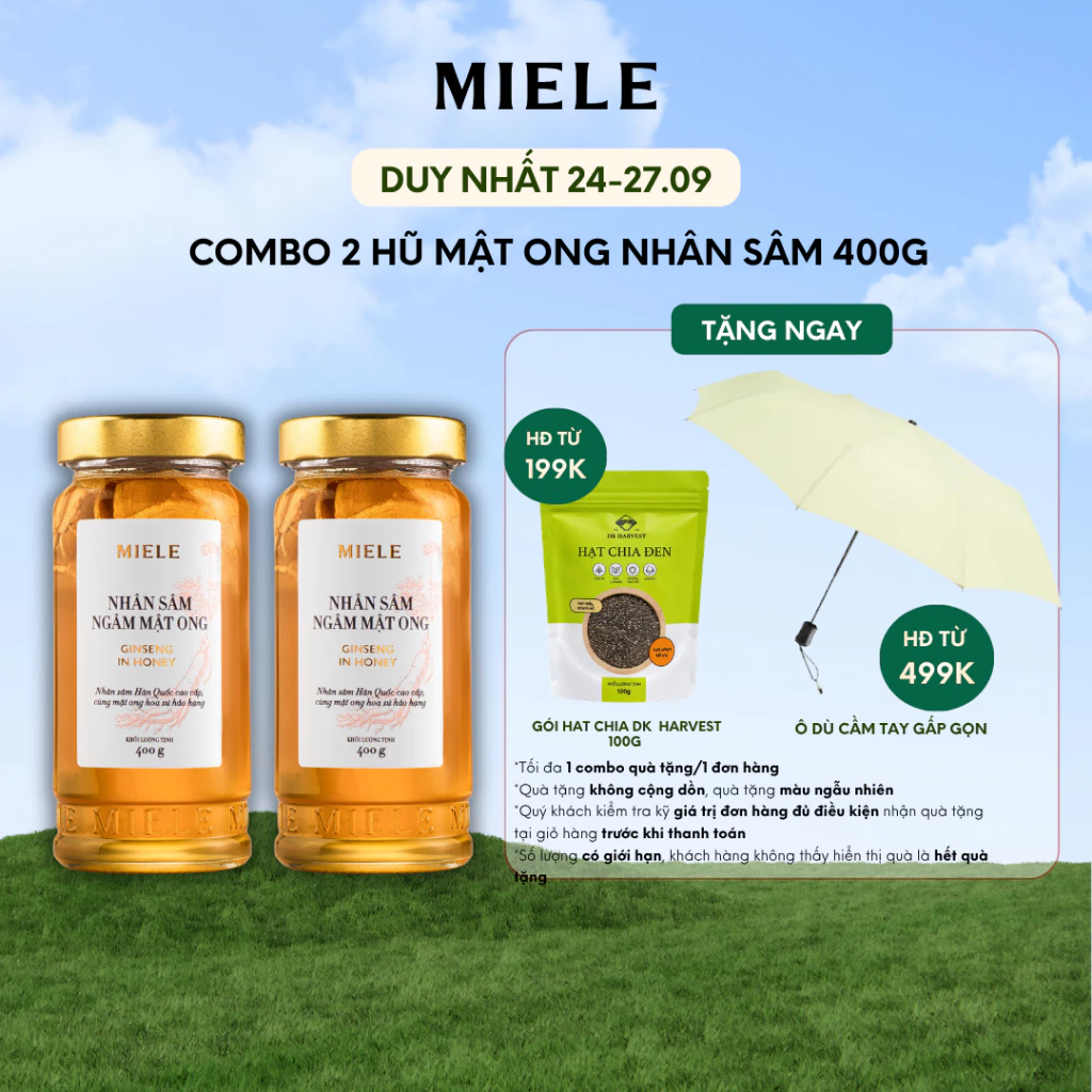 Combo 2 Hũ Mật Ong Nhân Sâm Miele 400g