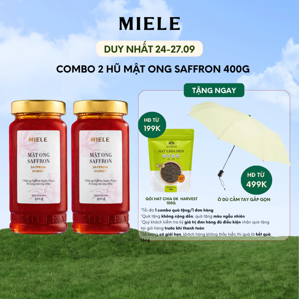 Combo 2 Hũ Mật Ong Saffron Miele 400g