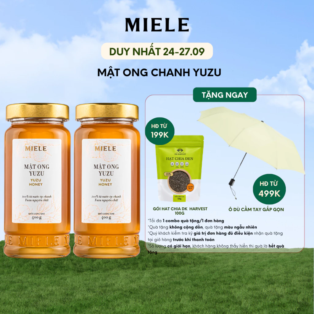 Combo 2 Hũ Mật Ong Chanh Yuzu Miele 400g