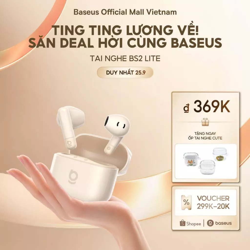 [Giá Sinh Viên - Chọn Là Mê!] Tai Nghe Baseus Bass BS2 Lite Bluetooth 6.0 &2 Mic AI Call Rõ, Nghe Nhạc, Tập Luyện Cực Đã