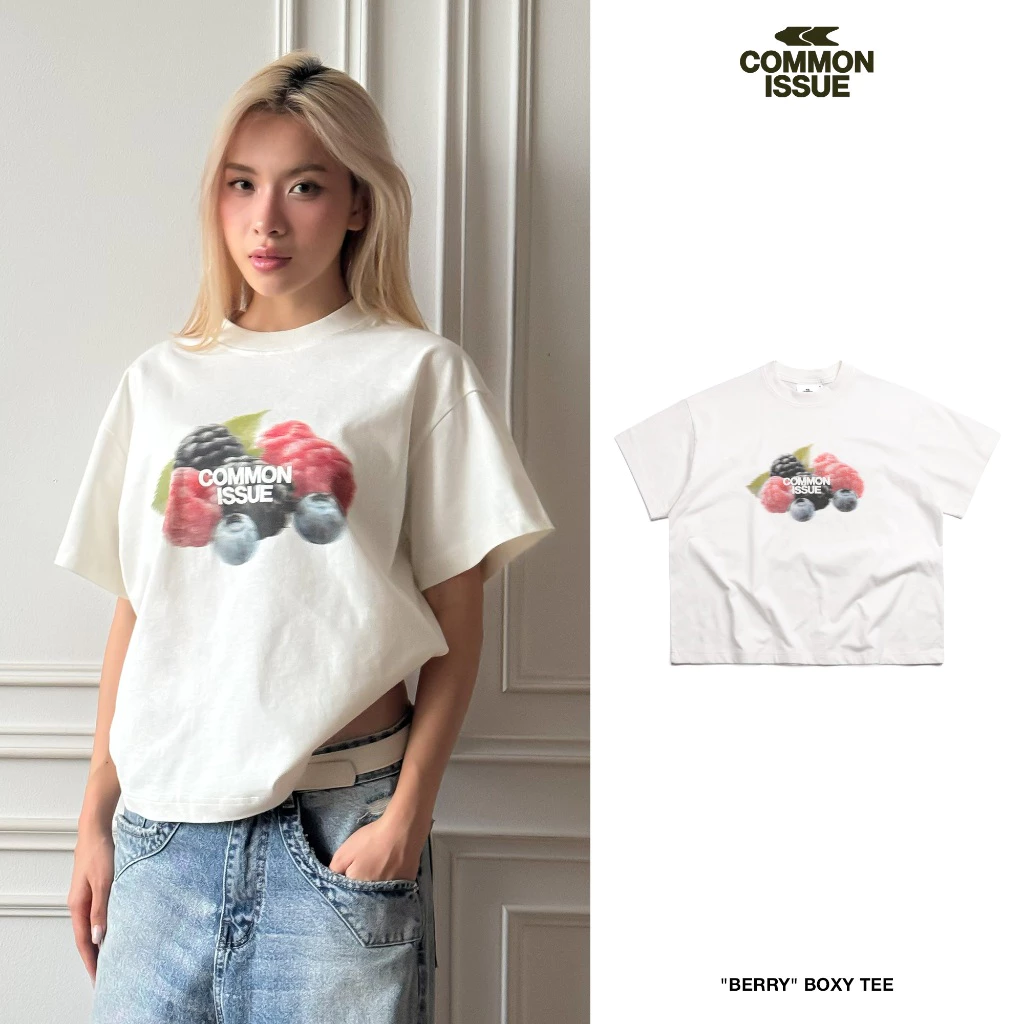 [DEAL MỞ BÁN 24.9] Áo Thun Form Boxy "BERRY” Chất Vải Cotton Premium 2 Chiều Unisex Nam Nữ | Common Issue
