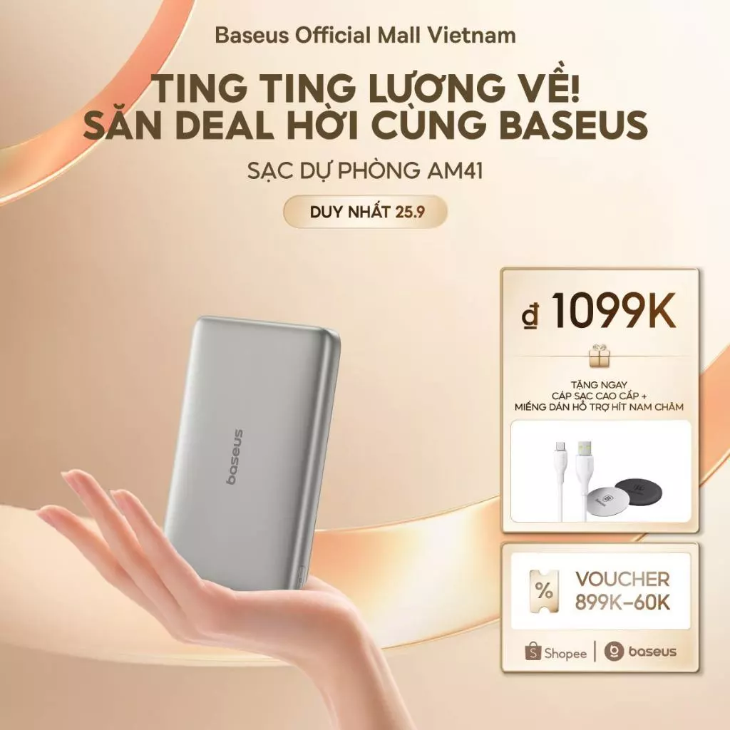 [Sạc Dự Phòng Siêu Mỏng Như Thẻ] Baseus PicoGo AM41 Titan Ultra-Slim Magnetic PowerBank 5000mAh&10000mAh, 20W&27W