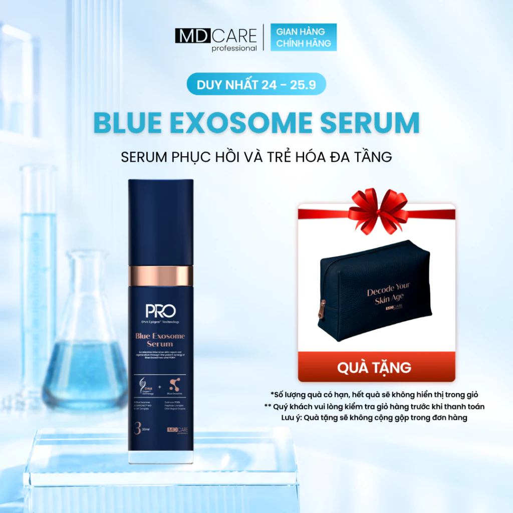 [CHÍNH HÃNG] Serum Phục Hồi Và Trẻ Hóa Đa Tầng MD CARE Blue Exosome Serum 30ml