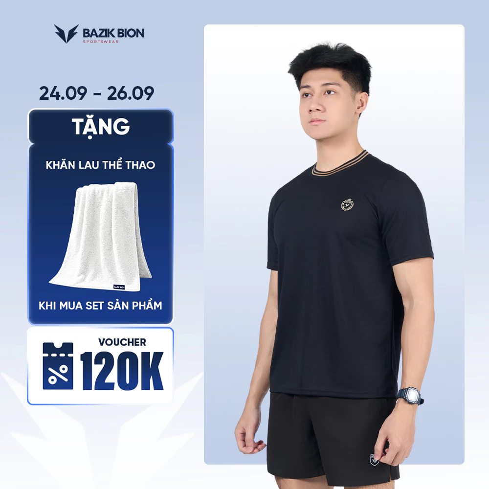 [RETRO] Áo Thể Thao Pickleball BAZIK BION Athletic Tee Co Giãn 4 Chiều Thoáng Khí, Thấm Hút Mồ Hôi, Nhanh Khô - A72