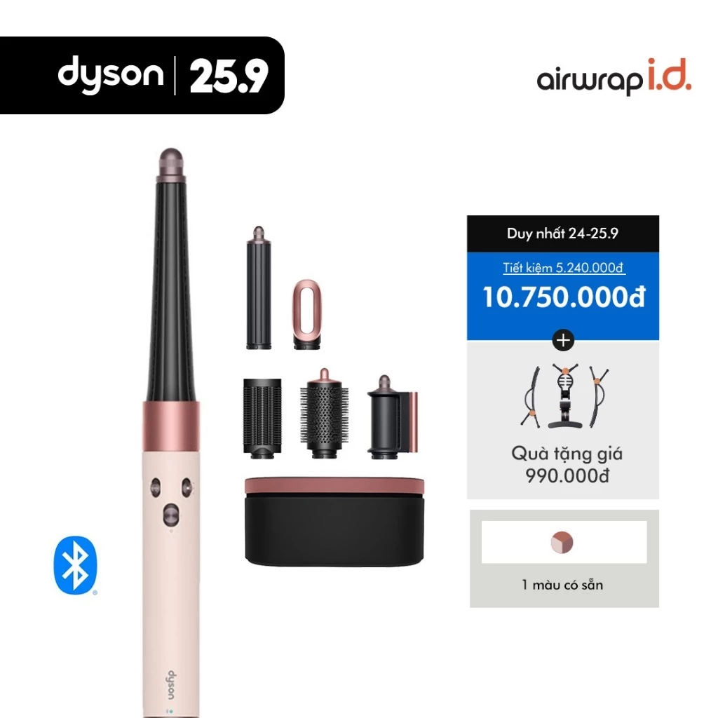 [24-25.9 | TẶNG BỘ KẸP TẠO KIỂU 990K] Máy tạo kiểu tóc thông minh Dyson Airwrap i.d.™ HS08 Straight + Wavy