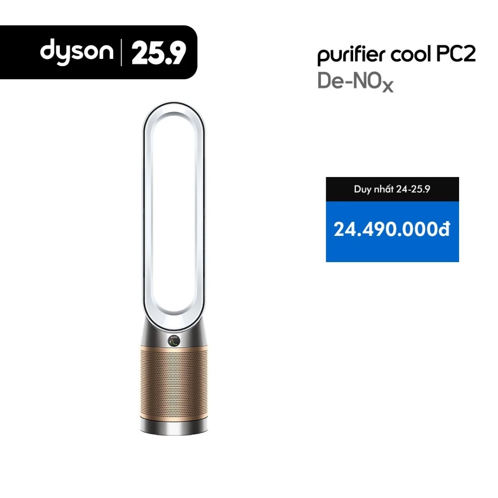 [24-25.9 | SIÊU SALE LƯƠNG VỀ] Máy lọc không khí Dyson Purifier Cool PC2 De-NOx TP12 (Trắng Vàng Đồng)